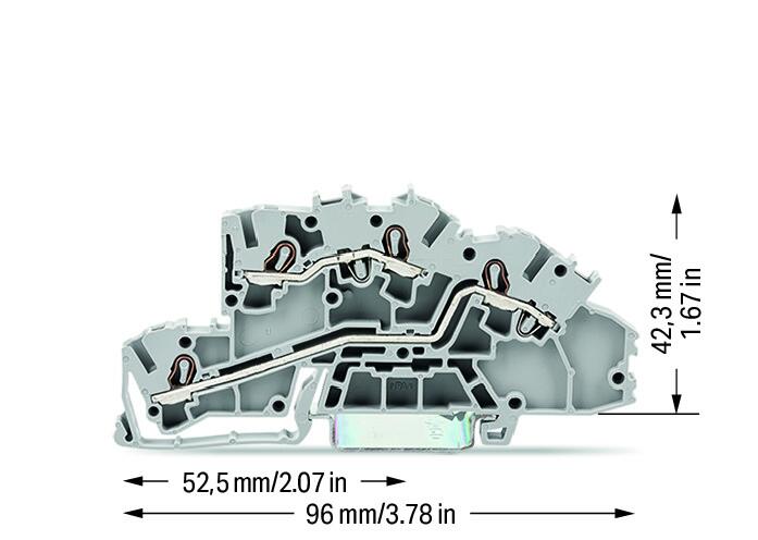 Wago 2003-7642 2-уровн. клемма, 0,25 - 2,5 (4) мм2, L/L, серая
