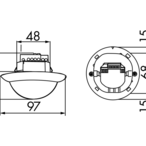 B.E.G. 92142 Потолочный датчик присутствия PD4-S, цвет: Белый матовый, похожий RAL9010