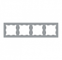 Zennio 980000406 ZS55. 4-постовая рамка, цвет: серебряный