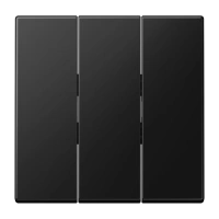Jung LS 993 BF SWM Клавиша, тройная, Лакированный термопласт, Серия LS, матовый чёрный графит