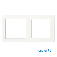 Ekinex EK-P2G-FBM Плата "71", 2 поста (55х55 и 60х60), материал - Fenix NTM, цвет - Белый Мале