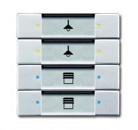 ABB 6127/02-83-500 Сенсор 4/8-клавишный, серебристый алюминий, цвет: Серый, оттенок: Серебристый алюминий