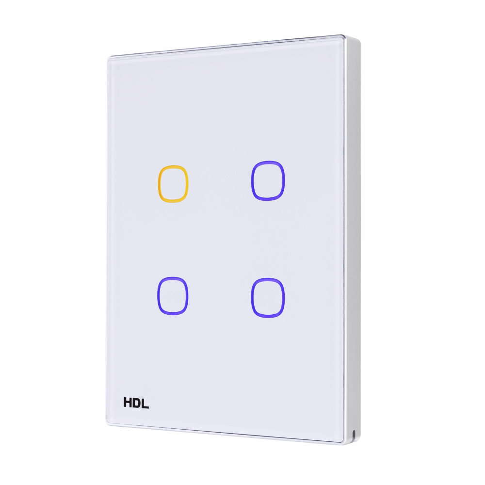 HDL M/TBP4.1-A2-46 4-клавишная сенсорная панель KNX, австралийский/US стандарт (без шинного соединителя HDL-M/PCI.3-A)