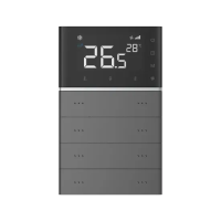 Letour LY/P40872T10STPRGR Выключатель Т10 с сенсорным дисплеем 4", 6 кнопок, пластик, закругл., серый