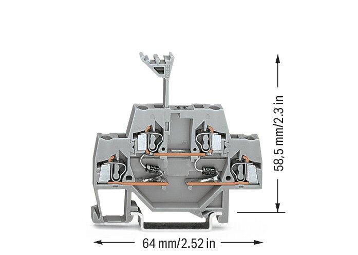 Wago 280-941/281-489 2-Уровн. Клемма, 0,08 - 2,5 мм2, with 2 diodes 1N4007,gray