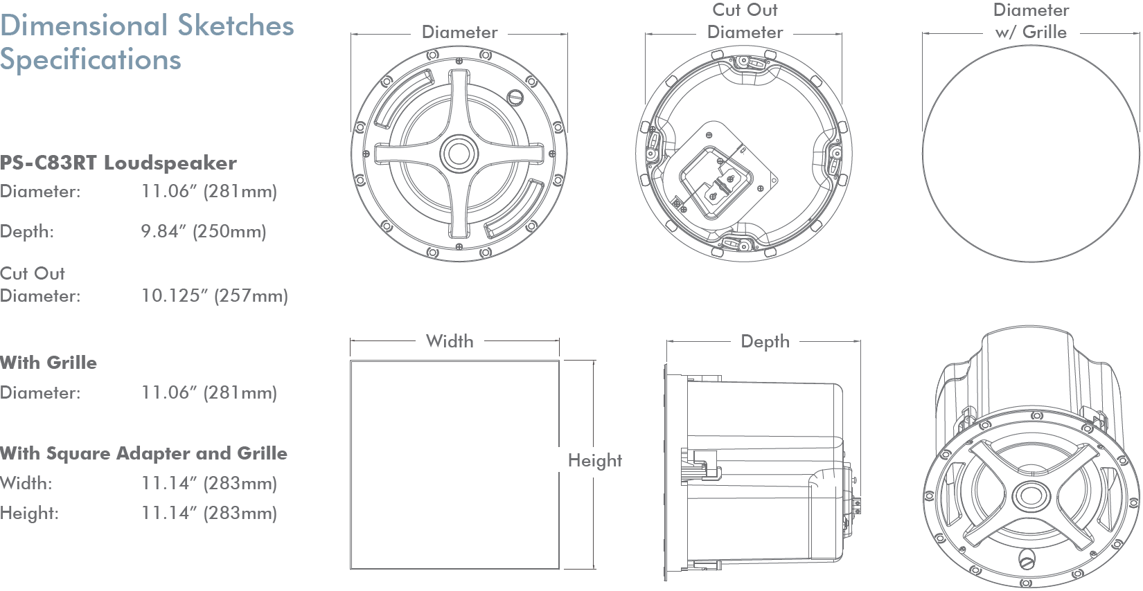 Sonance 161083 Акустическая система Sonance PS-C83RT white, цвет: Чёрный