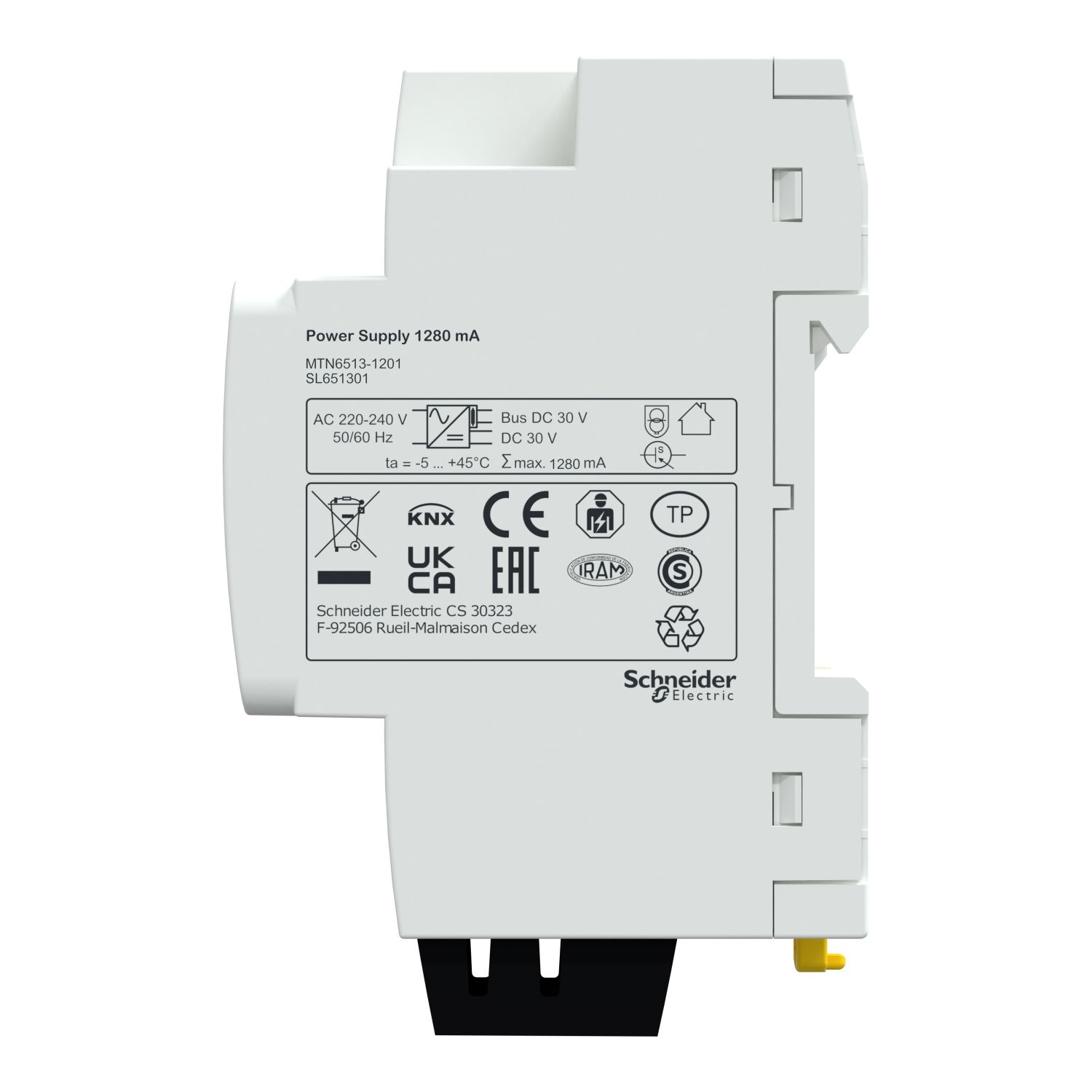 Schneider MTN6513-1201 Блок питания, Spacelogic KNX, REG-K/1280 мА, белый