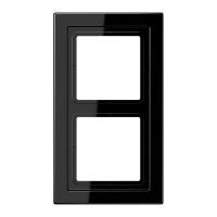 Jung LSD 982 SW Рамка 2-ная, вертикальный и горизонтальный монтаж, duroplastic, LS-DESIGN, чёрный