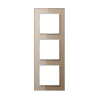 Jung AC 583 GL CH Стеклянная рамка 3-ная, вертикальный и горизонтальный монтаж, Glass, A CREATION, цвет шампанского (стекло)