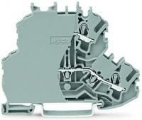 Wago 2002-2203/099-000 2-Уровн. Клемма, 0,25 - 2,5 (4) мм2, серая с торц. пластиной