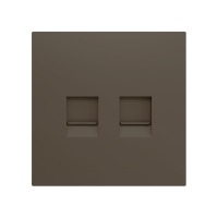 Zennio ZS70C245M ZS70, Декоративная накладка для разъема RJ45 70x70 мм, 2 вставки, цвет мокко