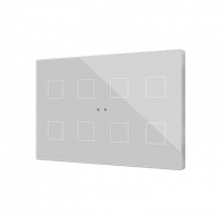 Zennio ZVIFXLX8S Flat XL X8. Стеклянный сенсорный выключатель - 8 кнопки, цвет: серебряный