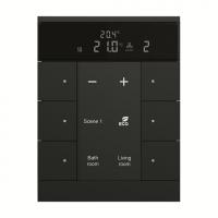 ABB SBR/U6.0.1-885 Регулятор комнатной температуры, 6-клавишный, чёрный бархат, цвет: Чёрный, оттенок: Бархат