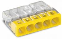 WAGO 2273-205 5-проводная клемма, d: 0,5-2,5 мм2, прозрачный корпус