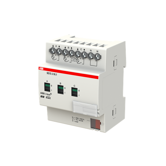 ABB SE/S 3.16.1 SE/S3.16.1 Актуатор энергии, 3-канальный, 16/20 А, MDRC