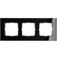 Jasmart Electric G1003GB Рамка 3-постовая, стекло Black Glass, G1003GB