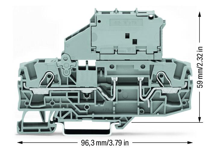 Wago 2006-1631 2-пр. клемма с держ. предохранителя 1/4 x 11/4&amp;quot;, 0,5 - 6 (10) мм2, без индик.