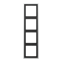 Jung AL 2984 Рамка 4-ная, вертикальный и горизонтальный монтаж, LS 990, алюминий