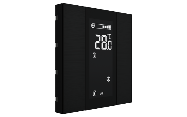 Interra ITR340-1211 iSwitch+ - 2-кнопочный KNX контроллер с ЖК-дисплеем, алюминий, черный матовый