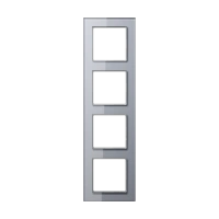 Jung AC 584 GL KG Стеклянная рамка 4-ная, A CREATION, серый, вертикальный и горизонтальный монтаж