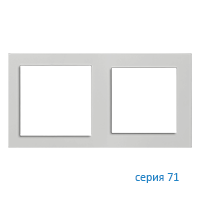 Ekinex EK-P2G-FGE Плата "71", 2 поста (55х55 и 60х60), материал - Fenix NTM, цвет - Серый Эфес
