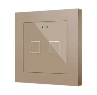 Zennio ZVIF55X2V2C Flat 55 X2 v2. Стеклянная емкостная кнопка 55x55 - 2 кнопки - ,цвет: шампанское (рама ZS55 не входит в комплект)