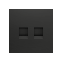 Zennio ZS70C245A ZS70, Декоративная накладка для разъема RJ45 70x70 мм, 2 вставки, цвет антрацит