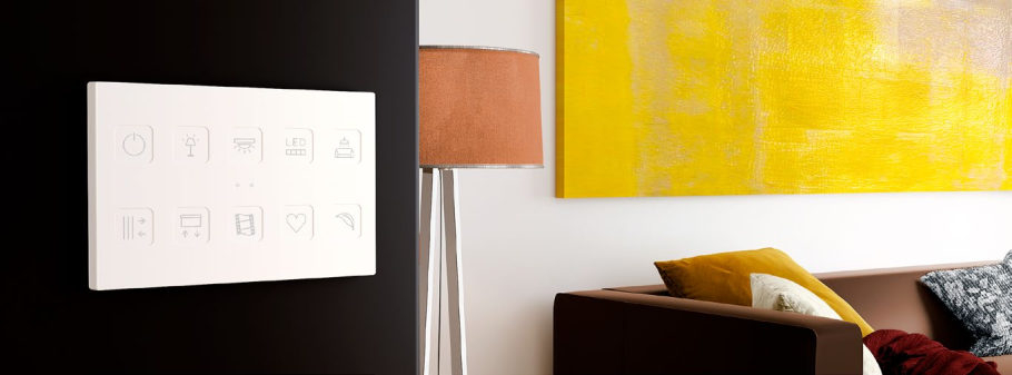 Zennio ZVITXLX8A Выключатель сенсорный KNX Tecla XL X8,  8-кнопочный,  PC-ABS пластик, цвет: черный