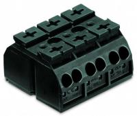 Wago 862-503 3-полюсная 4-пров. колодка, 0,5-4 мм2, чёрная