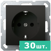 Jasmart Electric G5501PB-30 Розетка SHUKO© с защитными шторками 16A 250V~ 2P+T, цвет черный матовый (soft touch),  JASMART, набор, 30 шт.