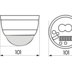 B.E.G. 92444 Потолочный датчик присутствия PD4-S-C, цвет: Белый матовый, похожий RAL9010