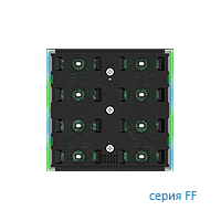 Ekinex EK-ED2-TP-BG-NF Выключатель "FF" 4-х клавишный, версия NF, подсветка - синий/зеленый