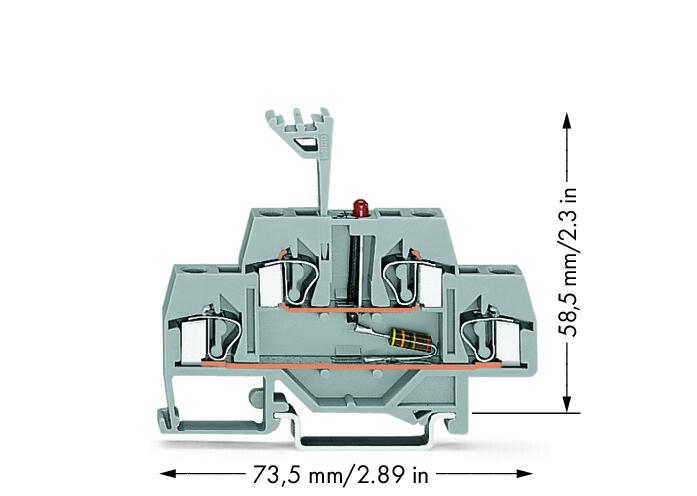 Wago 281-634/281-413 4-пров. двухуровневая клемма, 2,5 (4) мм2