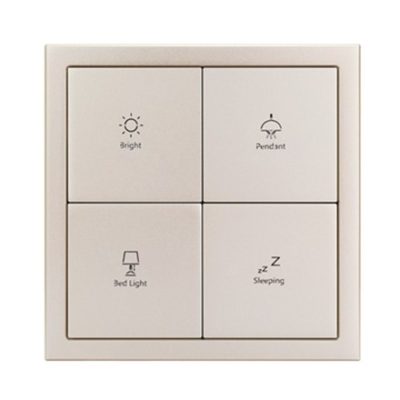 HDL M/PT4RA.1M 4-клавишная панель KNX серии Tile, металл (без рамки и шинного соединителя HDL-M/PTCI.1)