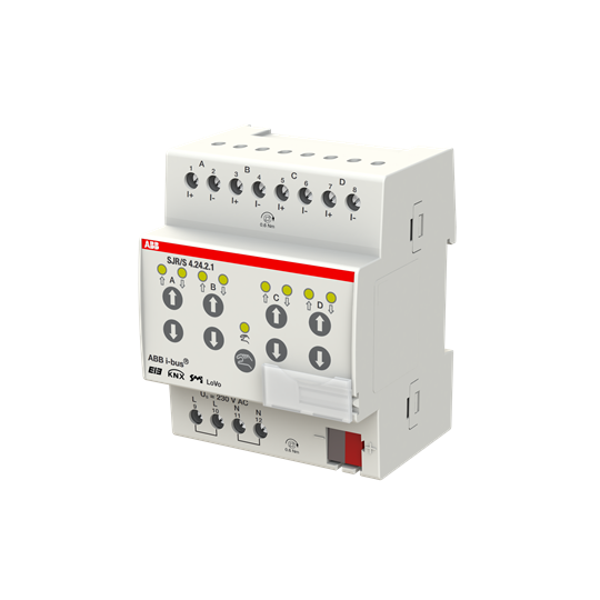 ABB SJR/S 4.24.2.1 SJR/S4.24.2.1 Привод для жалюзи/рольставней SMI, LoVo, 4-канальный, MDRC