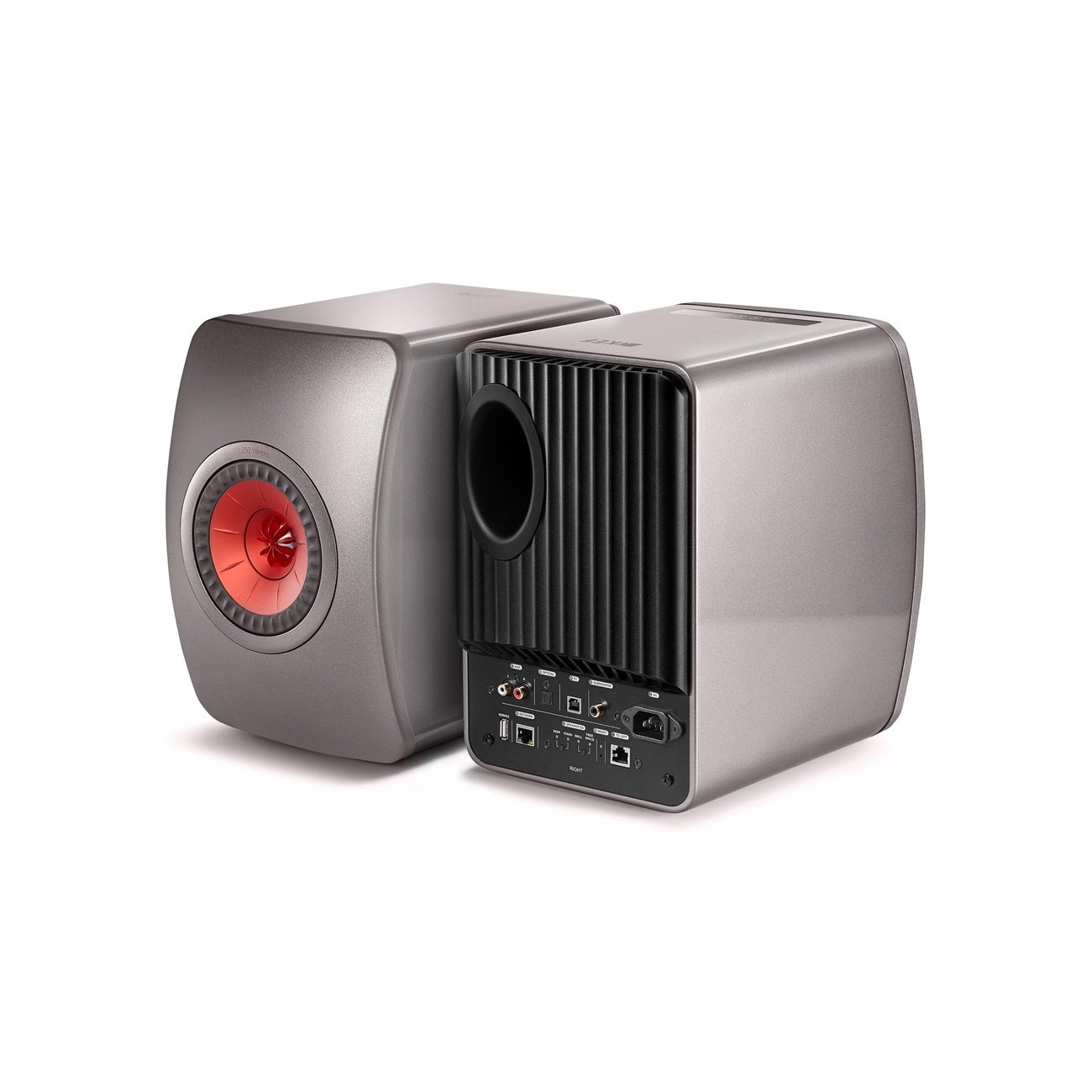 Kef 228485 Полочная акустика KEF LS50 Wireless Titanium Grey/Red, цвет: Серый