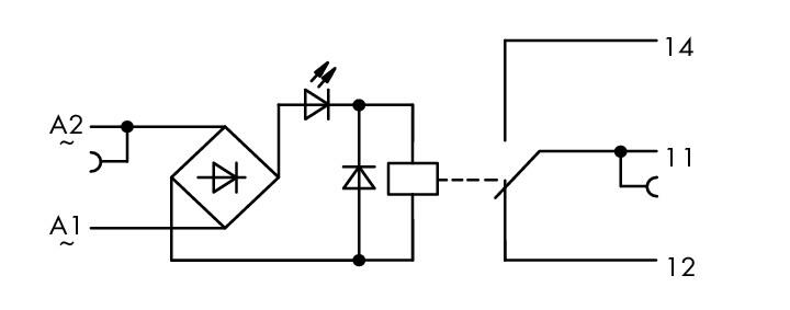 WAGO 859-368 Реле на дин-рейку, IN 220 AC, OUT 250 V, 5A, 1 п.к.