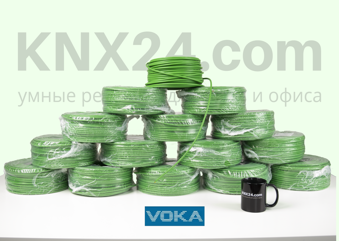 Кабель 100 м VOKA EIB / KNX J-Y(St)Yh 2x2x0,8 EN 50575