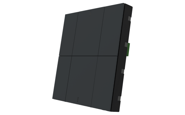 Interra ITR340-0604 iSwitch+ - 6-кнопочный KNX выключатель, пластик, антрацит матовый