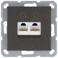 Jasmart Electric G6106Z Интернет-розетка RJ45 двойная с накладкой, цвет Мокко, G6106Z