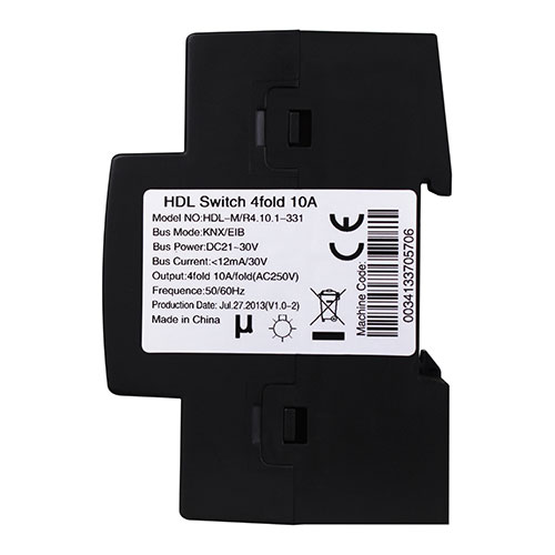 HDL M/R4.10.1 DIN реле, 4-канальное, 10A на канал, KNX