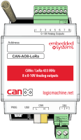 Embedded System CAN-AO8-LoRa Программируемый контроллер CANx / LoRa, 8 выходов 0-10В