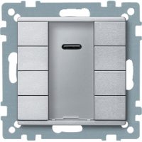Schneider MTN627960 4-кнопочный выключатель plus c Ик-прм, алюминий, цвет: Алюминий, оттенок: Лакированный, матовый