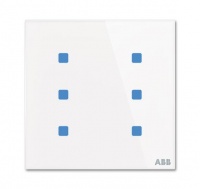 ABB TB/U6.5.1-CG Сенсор Tacteo 6-кнопочный, 86х86, вертикальный, белое стекло, цвет: Белый