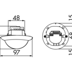 B.E.G. 92442 Потолочный датчик присутствия PD4-S-C, цвет: Белый матовый, похожий RAL9010