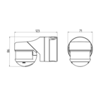 B.E.G. 93346 Внешние датчики движения RC-plus next N 230, цвет: серебрянный матовый, похожий RAL9006