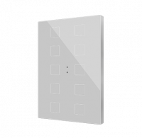 Zennio ZVIFXLX10S Flat XL X10. Стеклянный сенсорный выключатель - 10 кнопки, цвет: серебряный