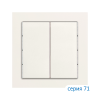 Ekinex EK-T2R-FBM Клавиша "71" прямоугольная вертикальная, 2 шт, материал - Fenix NTM, цвет - Белый Мале