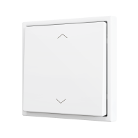 Zennio ZS701PB2SHMW ZS70, Простая мягкая кнопка для 2 бинарных входов 70x70 мм – Значок затвора, Матовый белый