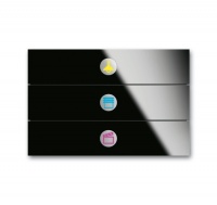 ABB 6342-825-101-500 Сенсор 3-клавишный priOn, чёрное стекло, цвет: Чёрный